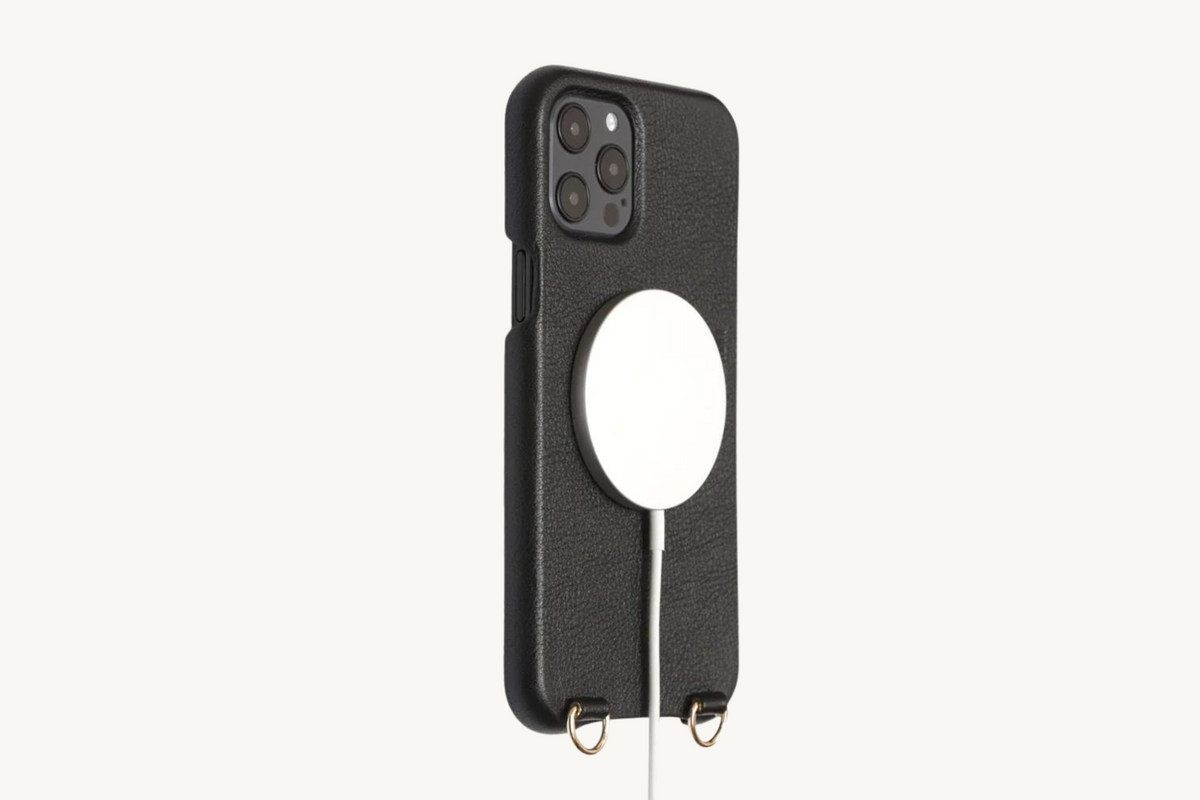 LOUVINI iPhone16Pro ケース ルヴィニ レザーケース 黒 ☆スマートフォンケース LOU BLACK | Louvini Paris