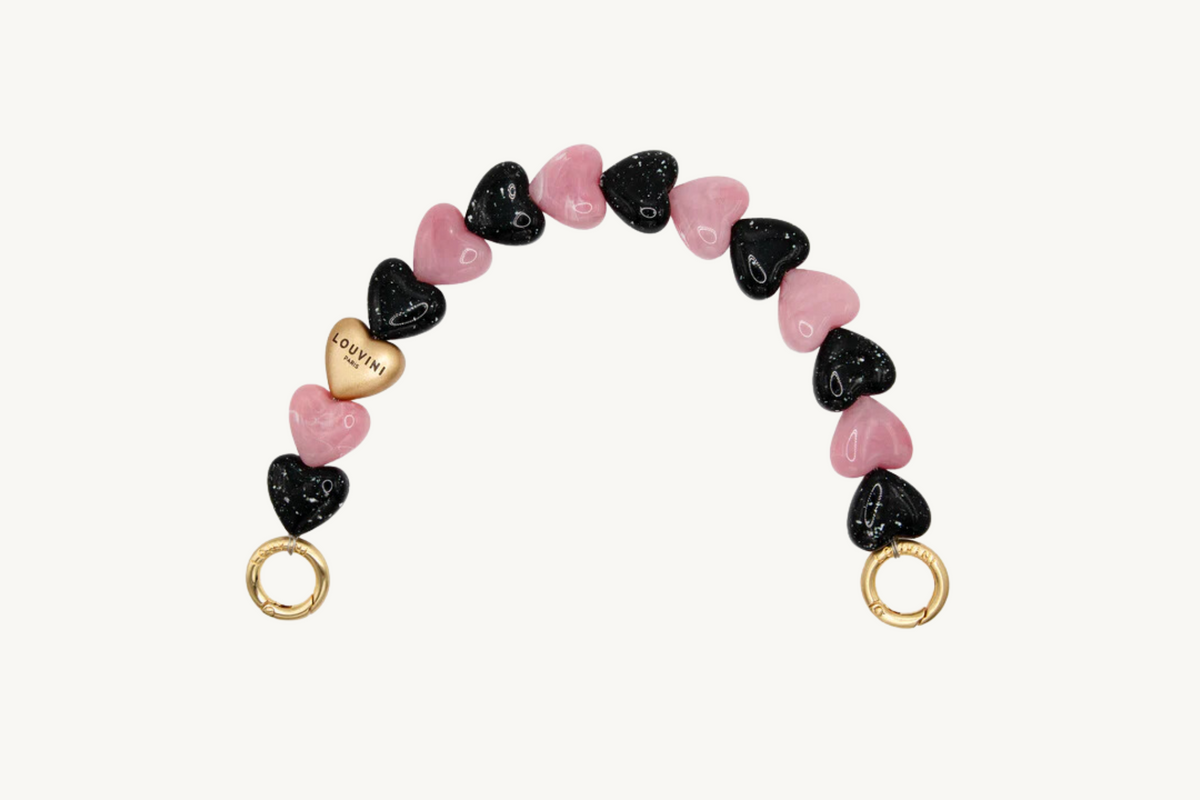 LOUVINI PARIS ハンドストラップ LOUVINI】 ハンドストラップ PETIT CUORE BLACK-PINK – R deco