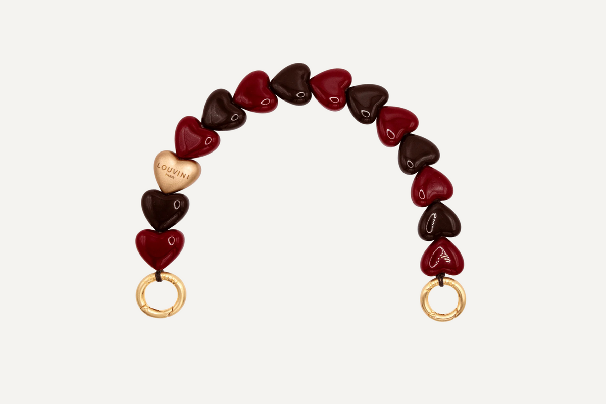 LOUVINI】 ハンドストラップ PETIT CUORE BURGUNDY-BROWN – R