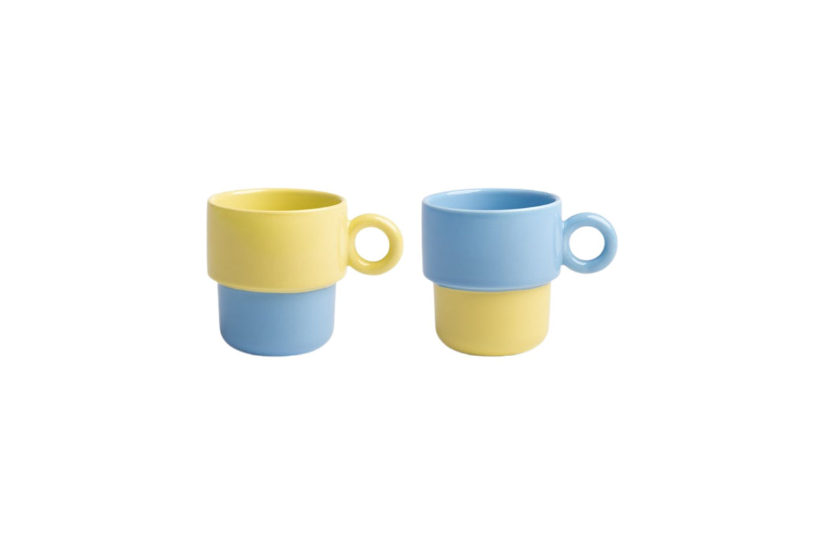 バイカラー スタックマグ ブルー set of 2 – R deco interiors
