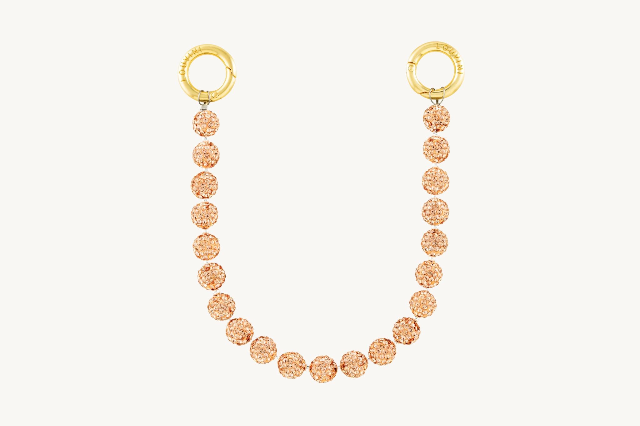 〈週末限定値下げ中〉【LOUVINI】 ハンドストラップ　BEIGE-WHITE ☆ハンドストラップ PETIT CHIARA BEIGE－TAUPE