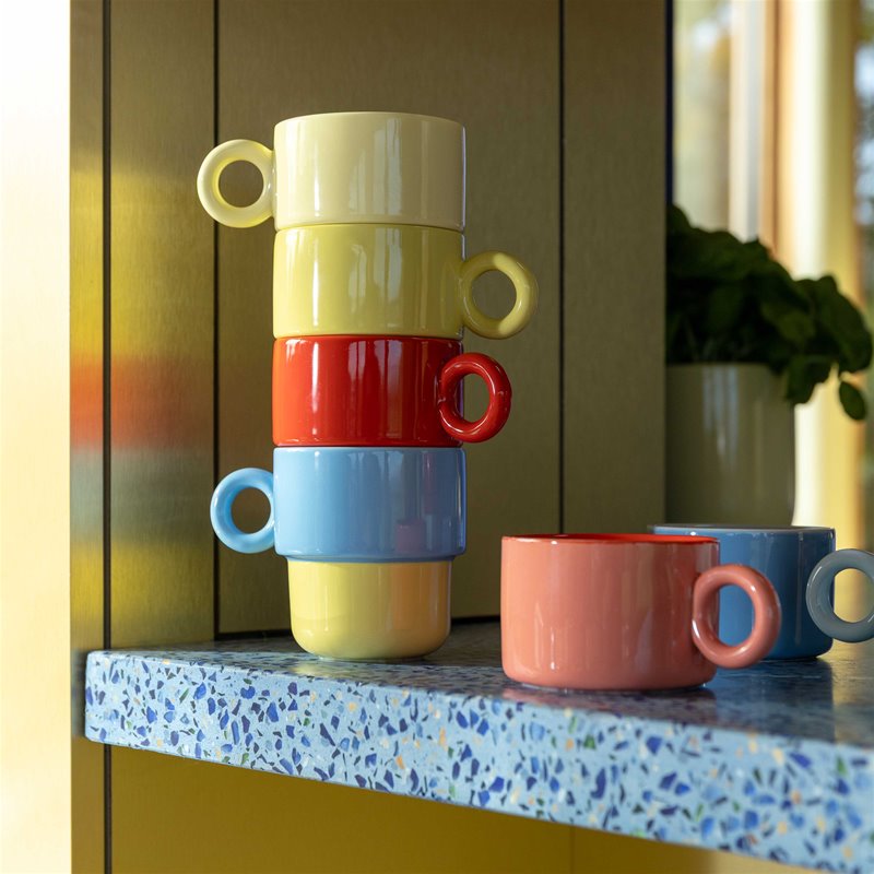 バイカラー スタックマグ レッド set of 2 – R deco interiors