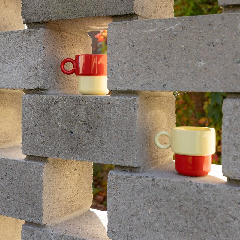 バイカラー スタックマグ レッド set of 2 – R deco interiors