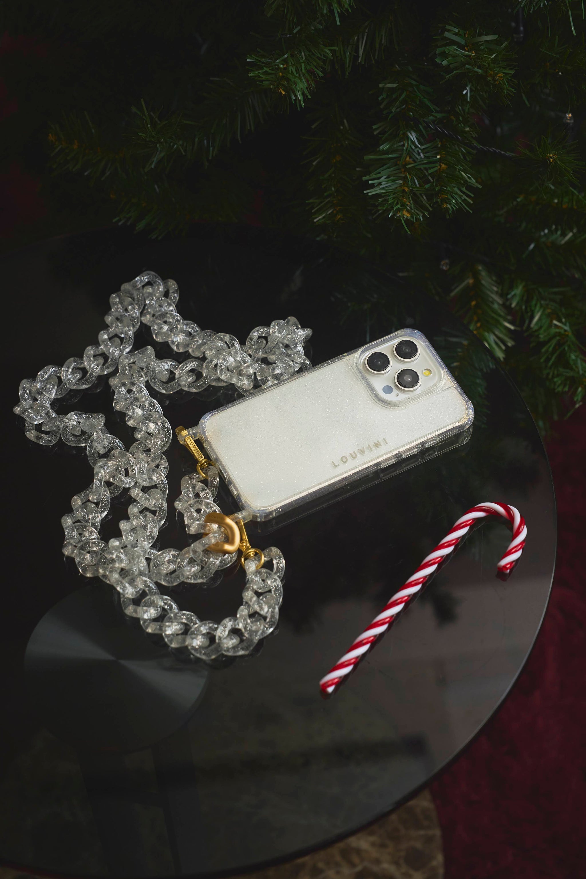 LOUVINI】 スマートフォンチェーン ZOE TRANSPARENT GLITTER – R deco