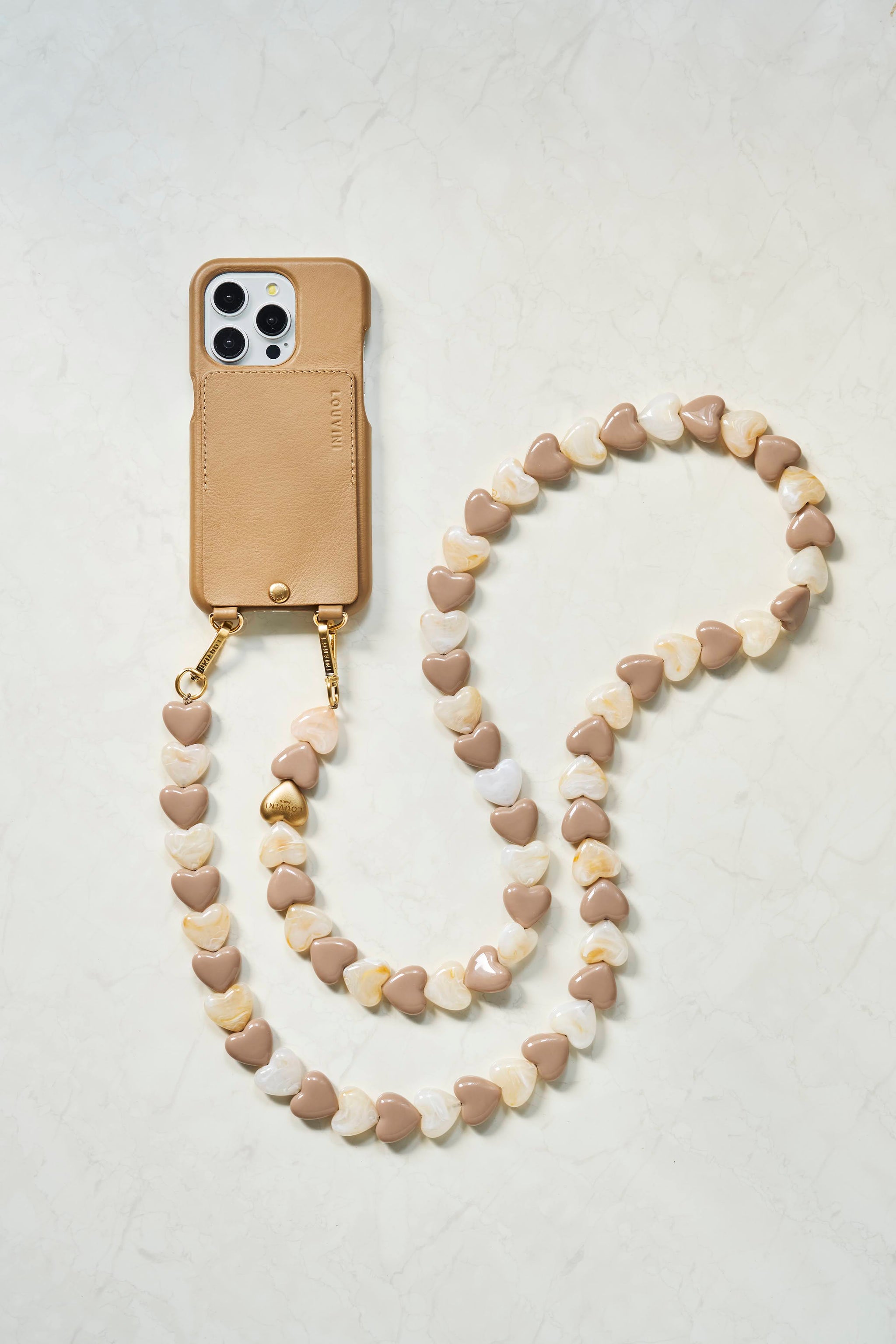 LOUVINI スマートフォンチェーン CUORE ベージュ・トープ LOUVINI】 スマートフォンチェーン CUORE BEIGE-TAUPE – R deco