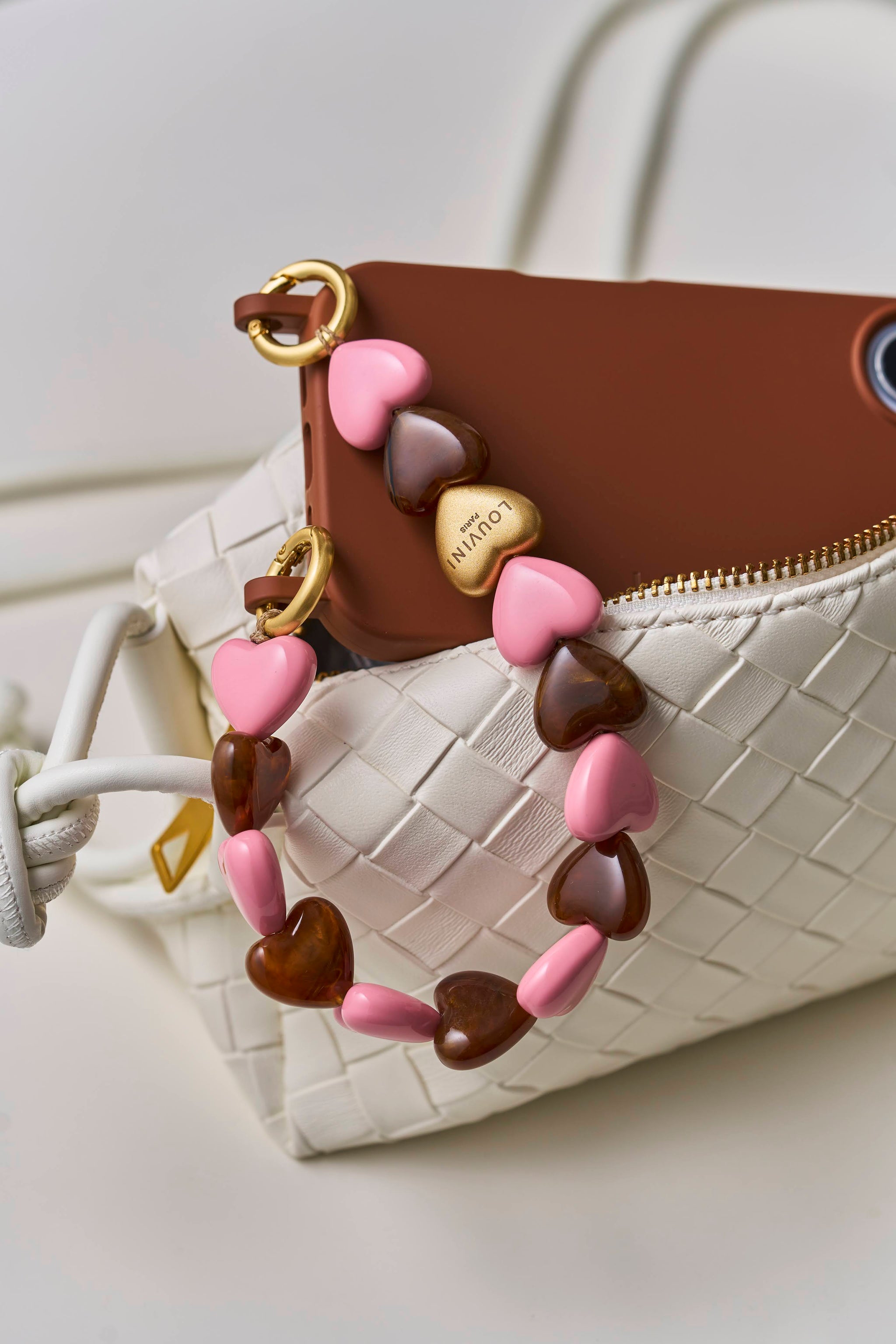 ハンドストラップ PETIT CUORE BROWN-PINK – R deco interiors