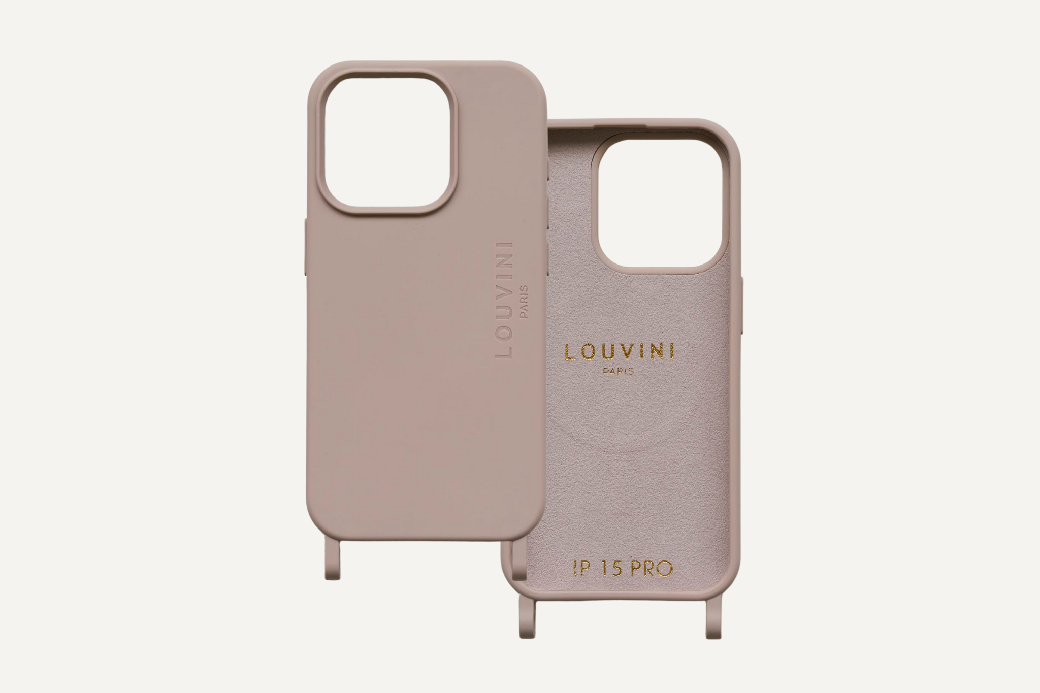 美品LOUVINI Paris ①13proケースRED②ストラップBLUSH 141494-1-
