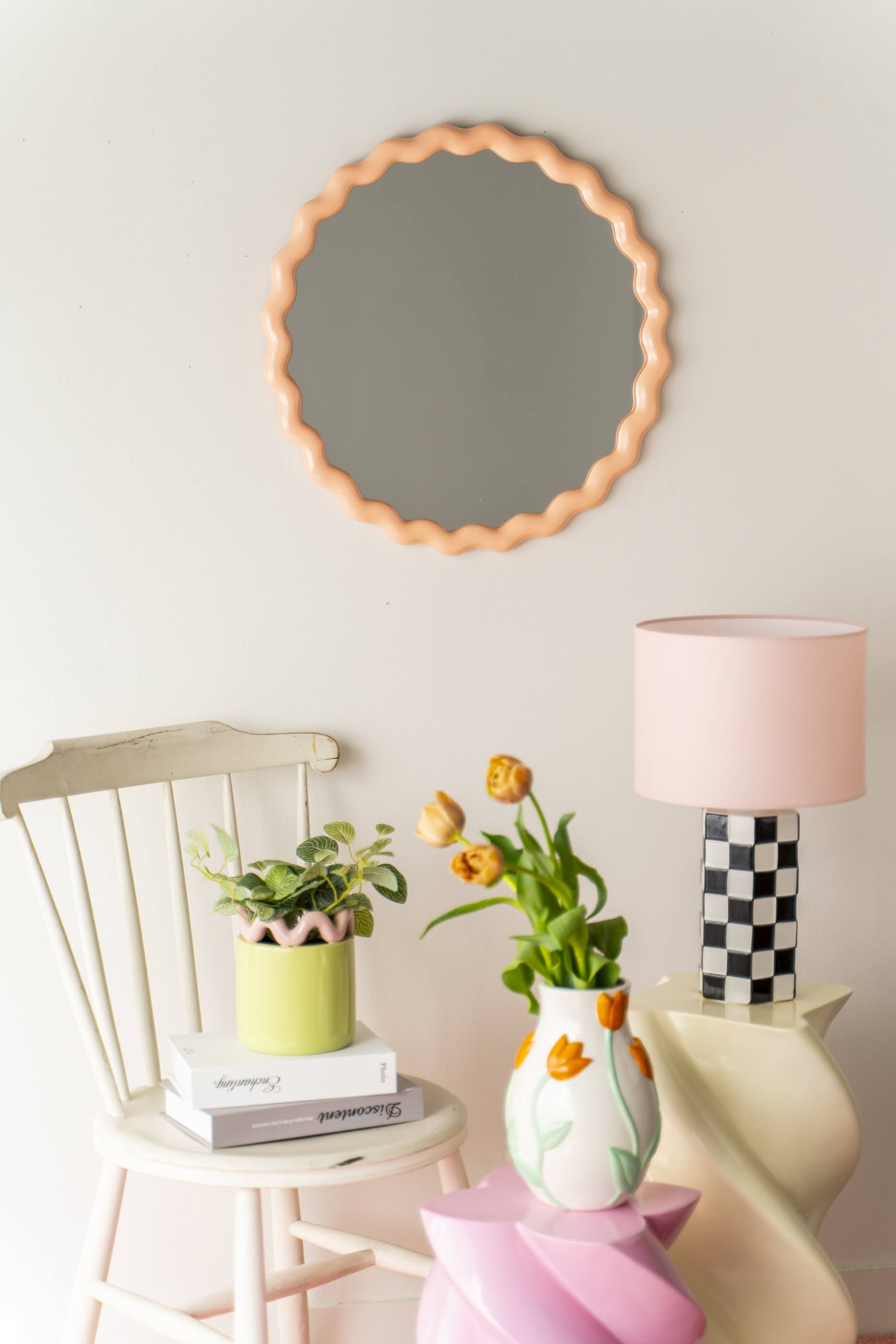 &klevering】 ウェーブミラー ピンク – R deco interiors